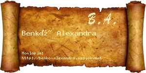 Benkő Alexandra névjegykártya