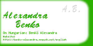 alexandra benko business card